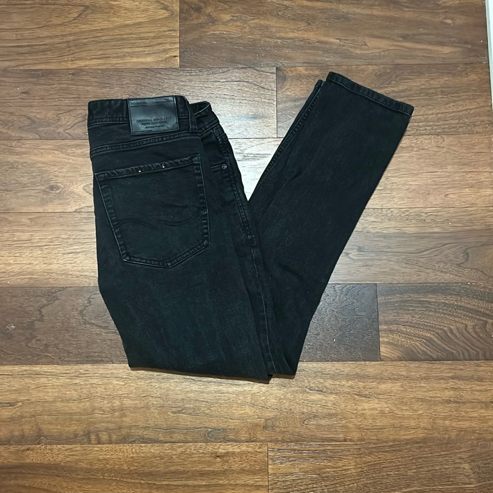 Black skinny Jack and Jones ripped/distressed jeans